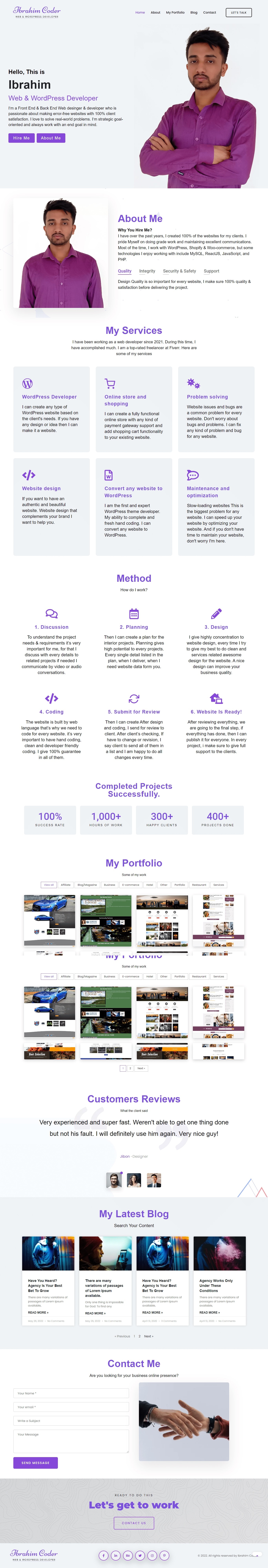 Creative Portfolio Website — full-page website screenshot designed by Wp Hridoy Khan