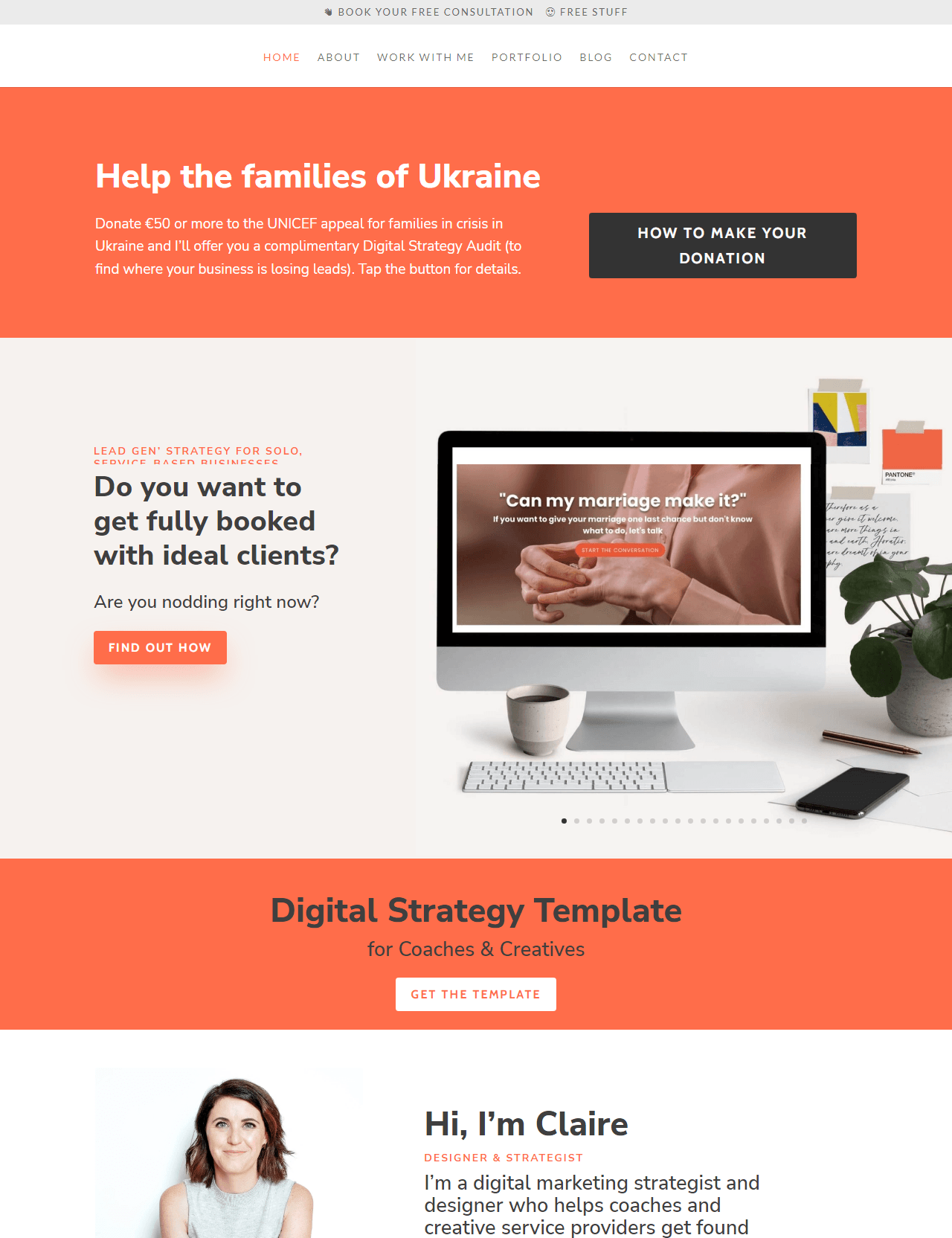 Digital Strategy Template — full-page website screenshot designed by Wp Hridoy Khan