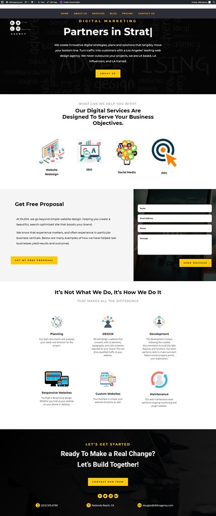 DLDM Agency — Digital Marketing Agency Website — full-page website screenshot designed by Wp Hridoy Khan