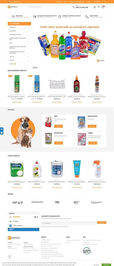 Insako — Online Retail & E-Commerce Store — full-page website screenshot designed by Wp Hridoy Khan