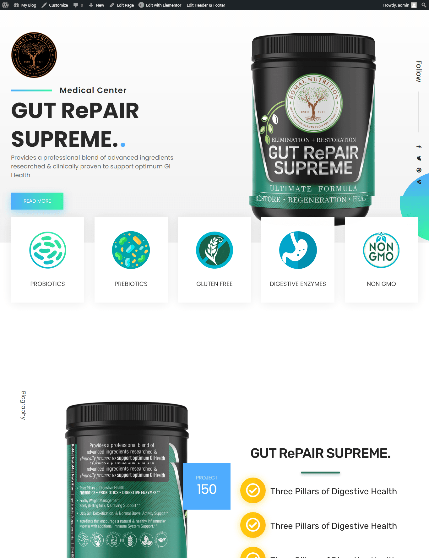 Marketing Landing Page — full-page website screenshot designed by Wp Hridoy Khan