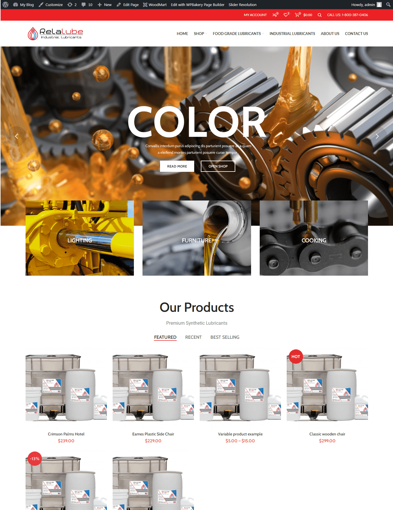 Lubricants E-commerce Website — full-page website screenshot designed by Wp Hridoy Khan
