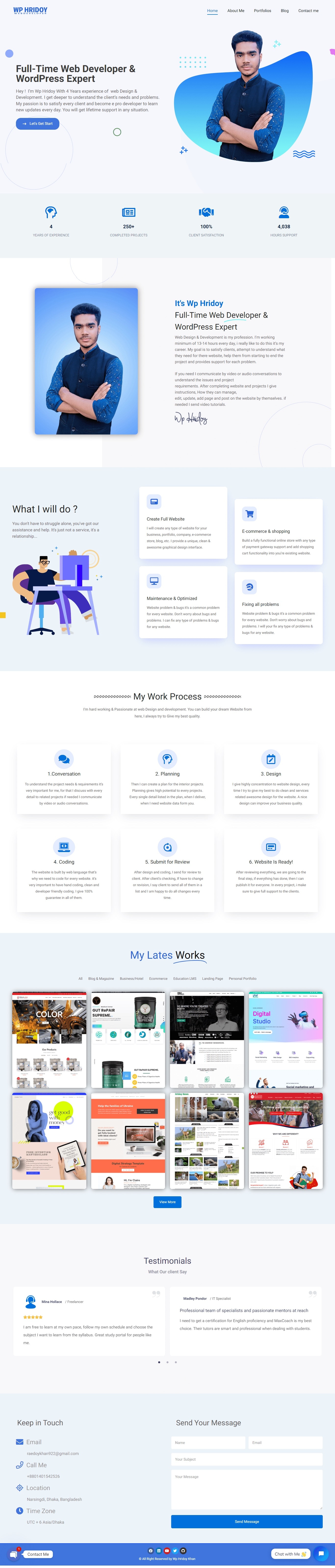 Personal Portfolio Website — full-page website screenshot designed by Wp Hridoy Khan