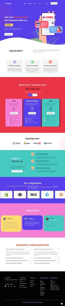 SaaS Product Landing Page — AI-Powered Tool — full-page website screenshot designed by Wp Hridoy Khan