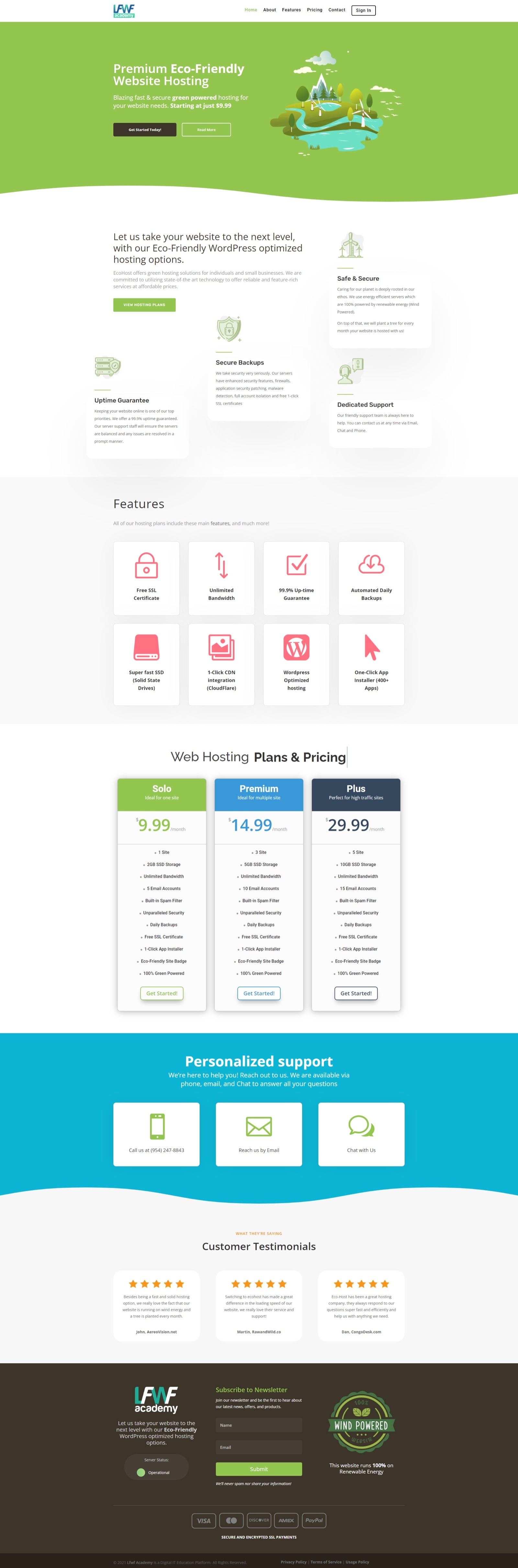 Professional Services Website — full-page website screenshot designed by Wp Hridoy Khan