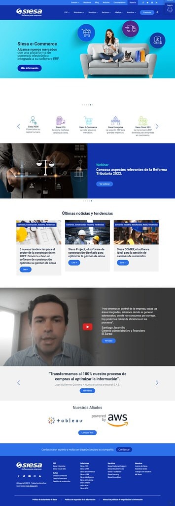 Siesa — Enterprise ERP & E-Commerce Platform — full-page website screenshot designed by Wp Hridoy Khan