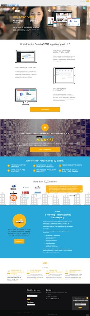 Smart Arena — E-Learning & LMS Platform — full-page website screenshot designed by Wp Hridoy Khan