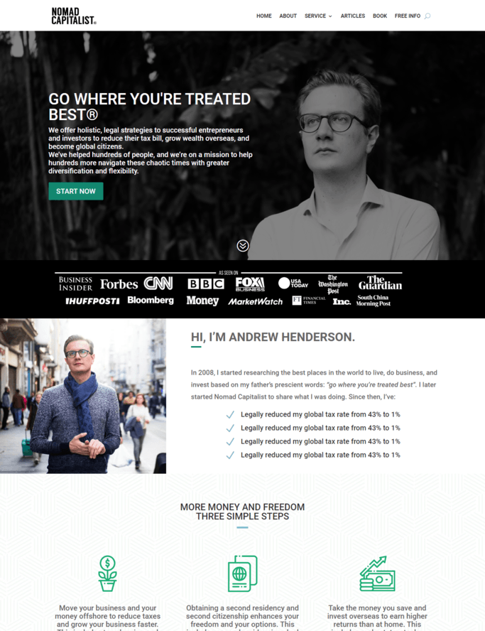 Go Where You're Treated Best — full-page website screenshot designed by Wp Hridoy Khan