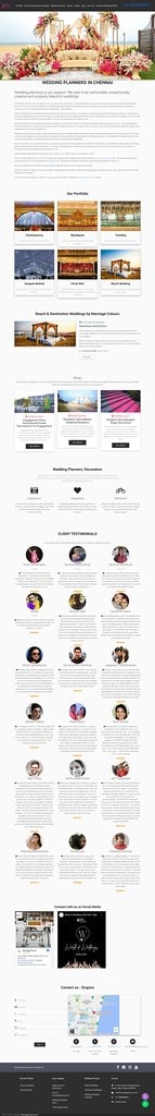 Wedding Planners Chennai — Event Planning Website — full-page website screenshot designed by Wp Hridoy Khan