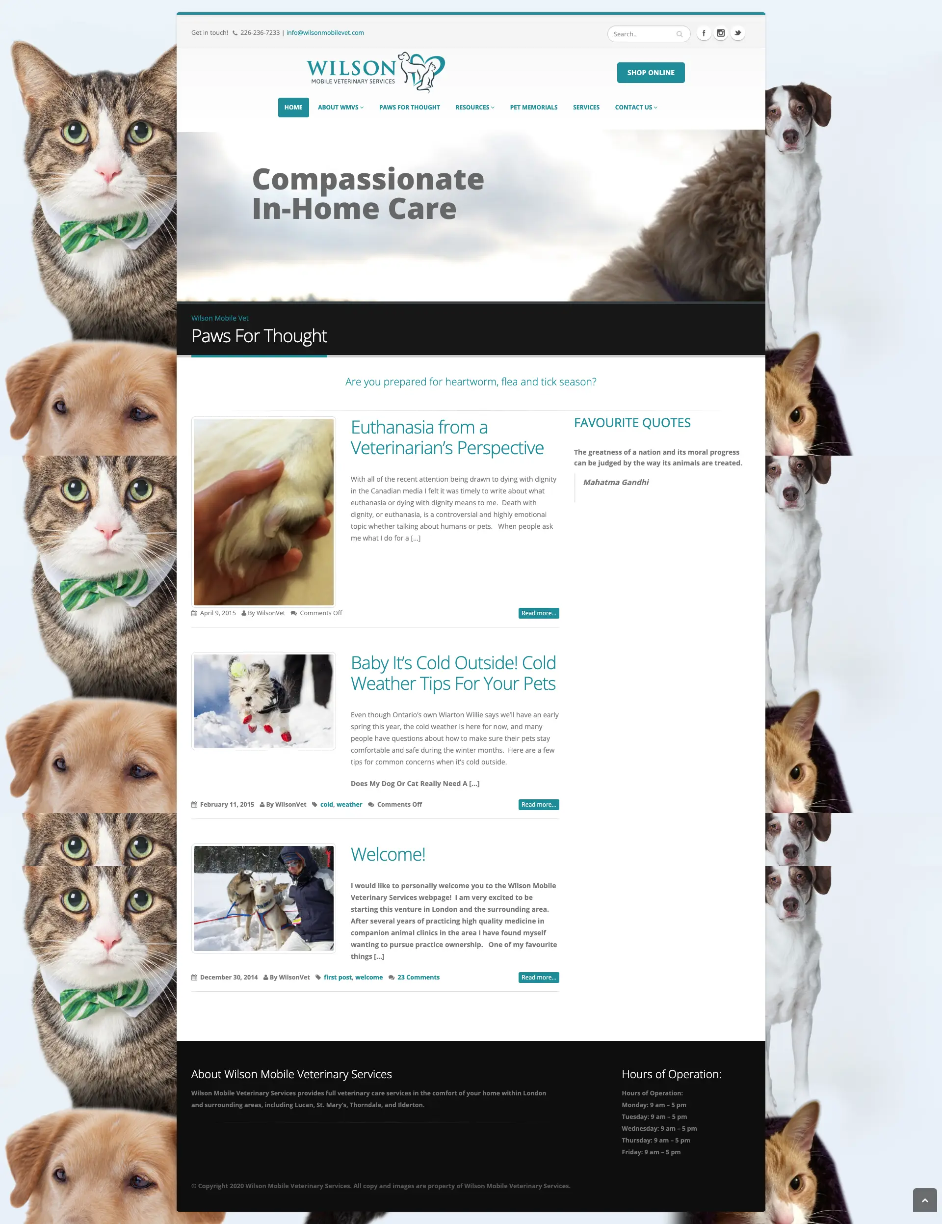 Wilson Mobile Veterinary Services — Pet Care Website — full-page website screenshot designed by Wp Hridoy Khan